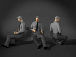 Man in sitting pose 3d model preview