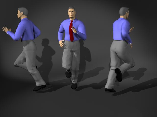 Pose of a running man 3d rendering