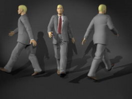 Businessman in walking pose 3d model preview