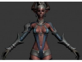Elf girl 3d model preview