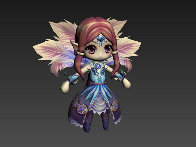 Forest fairy character 3d rendering