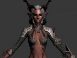 Elf girl warrior 3d model preview