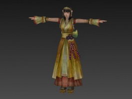 Ancient Chinese girl 3d model preview
