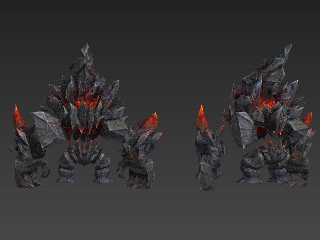 Stone monster 3d rendering