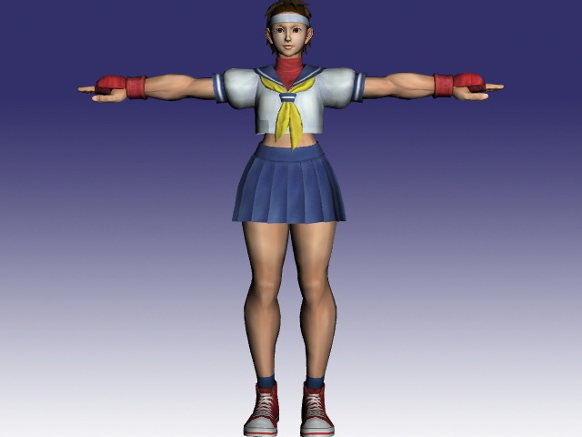 Street Fighter Sakura Kasugano Free 3d Model - .Max 