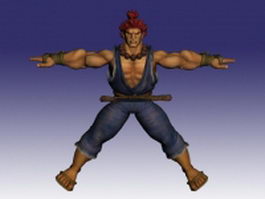 Akuma Street Fighter character 3d model preview
