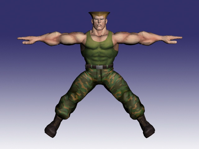 Guile in Super Street Fighter 3d model - CadNav