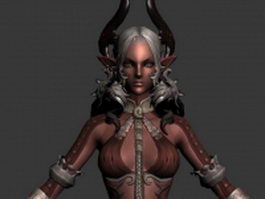 Dark Elf female 3d model preview