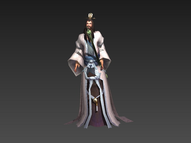 Animated Taoist priest 3d rendering