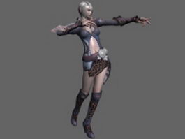 Animated high elf female rigged 3d model preview