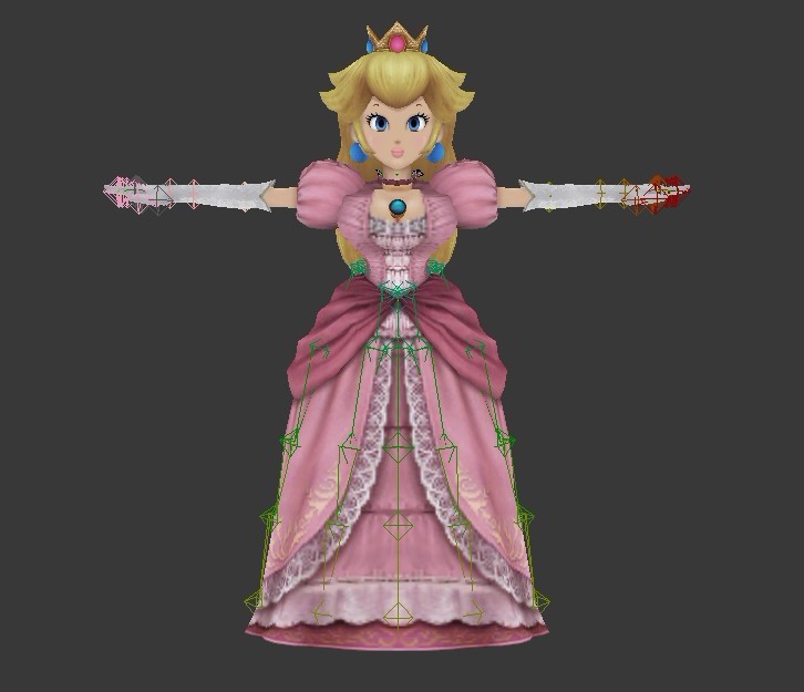 Peach Princess 3d rendering