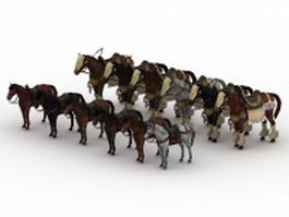 Ancient war horse 3d model preview
