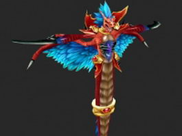 Red dragon 3d model preview