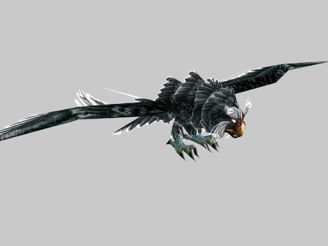 Flying hawk 3d rendering