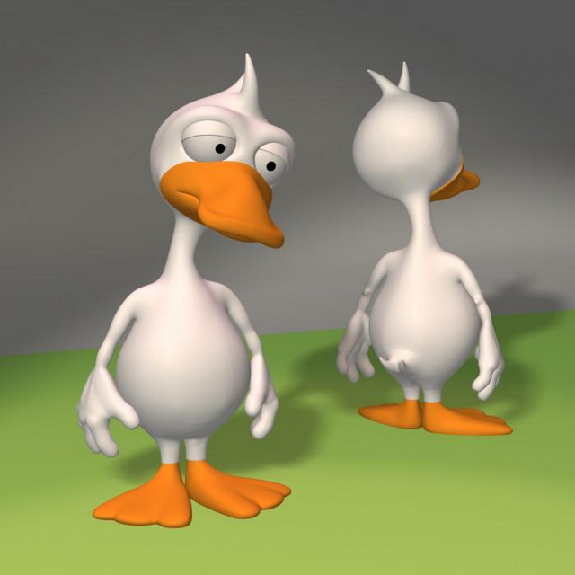 Cartoon white duck 3d rendering
