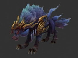 Fantasy wolf 3d model preview