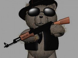 Teddy bear with glasses 3d model preview