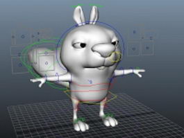 Cartoon squirrel rigged 3d model preview