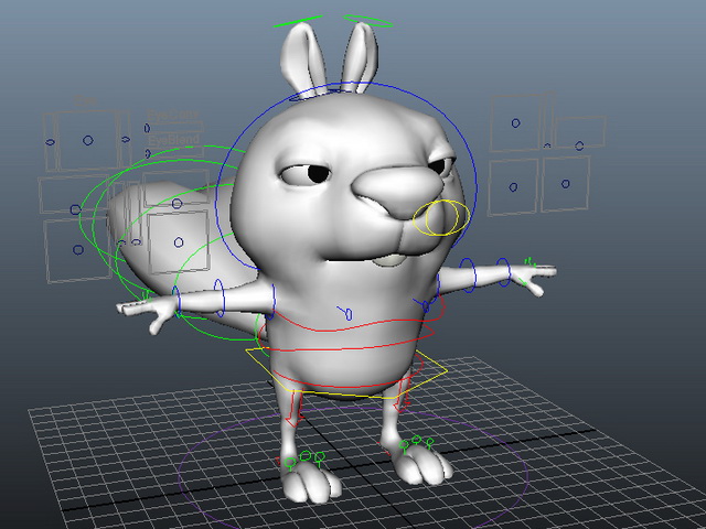 Cartoon squirrel rigged 3d rendering
