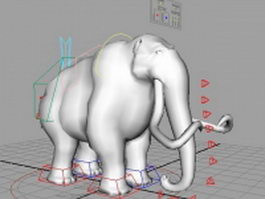 Rigged mammoth 3d model preview