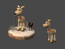 Anime reindeer 3d model preview