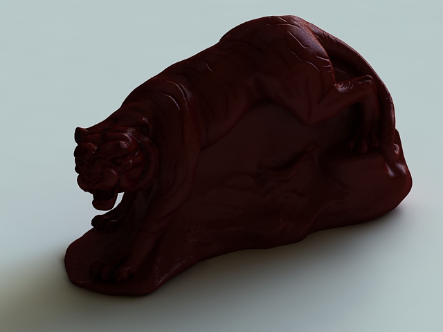 Chinese tiger statue 3d rendering