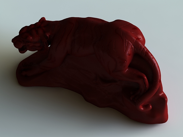 Chinese tiger statue 3d rendering
