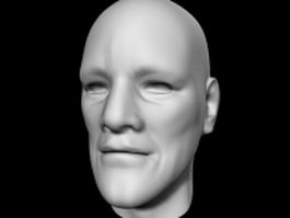 Human male head 3d model preview