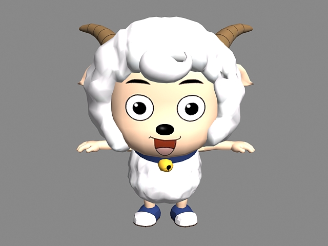 Happy cartoon sheep 3d rendering