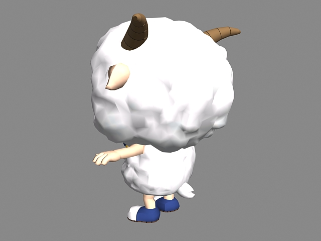 Happy cartoon sheep 3d rendering