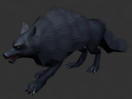 Black wolf 3d model preview