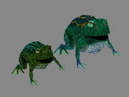 Frog and toad 3d model preview