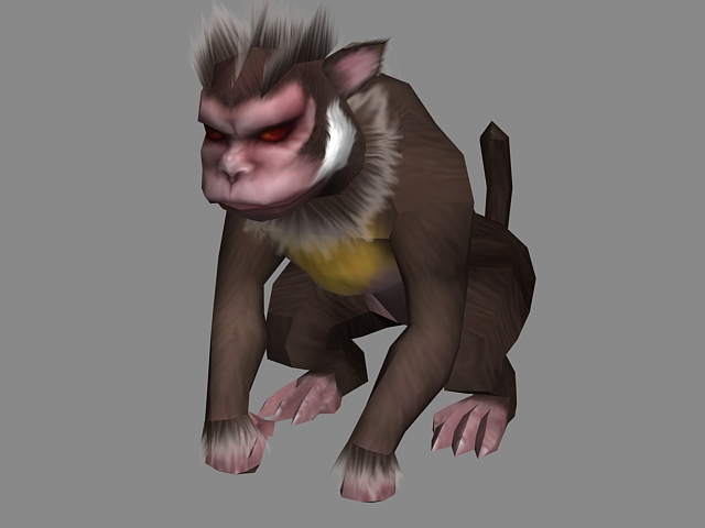 Monkey monster 3d rendering