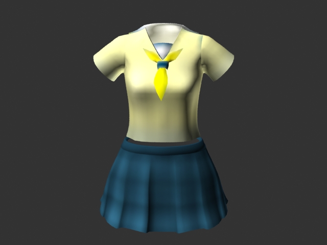 Sailor suit school uniform 3d model 3ds max,Collada files free download ...