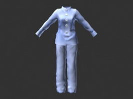 Light blue pajamas 3d model preview