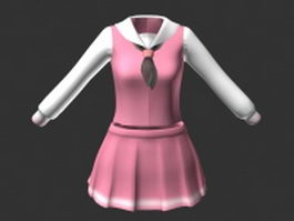 Pink school uniforms 3d model preview