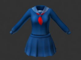 School uniforms for girls 3d model preview