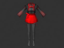 Cute dress with stocking 3d model preview