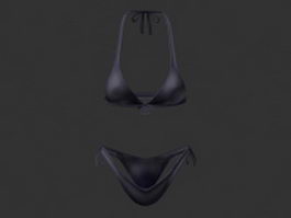 Black bikini swimwear 3d model preview