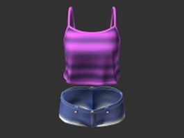Tank top and shorts 3d preview