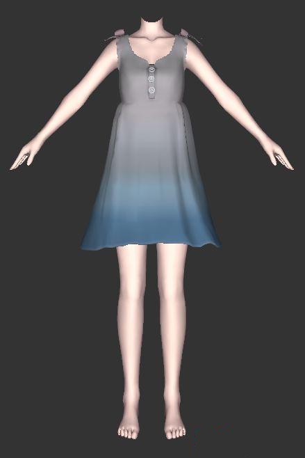 Sleeveless dress 3d rendering