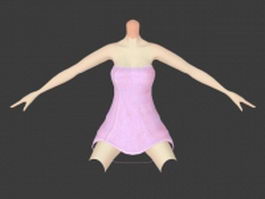 Strapless dress 3d model preview