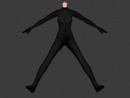 Black leotard for women 3d model preview