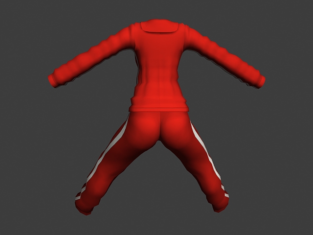 Red sportswear suit for women 3d rendering