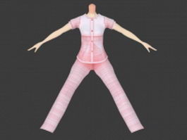 Cute pajamas for girl 3d preview