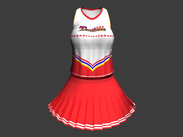 Cheerleading uniform outfit 3d rendering