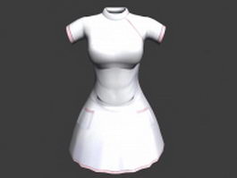 Nurse uniform dress 3d model preview