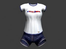 T-shirt and shorts 3d preview