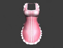 Backless babydoll dress 3d preview