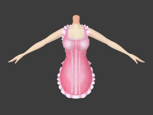 Backless babydoll dress 3d rendering